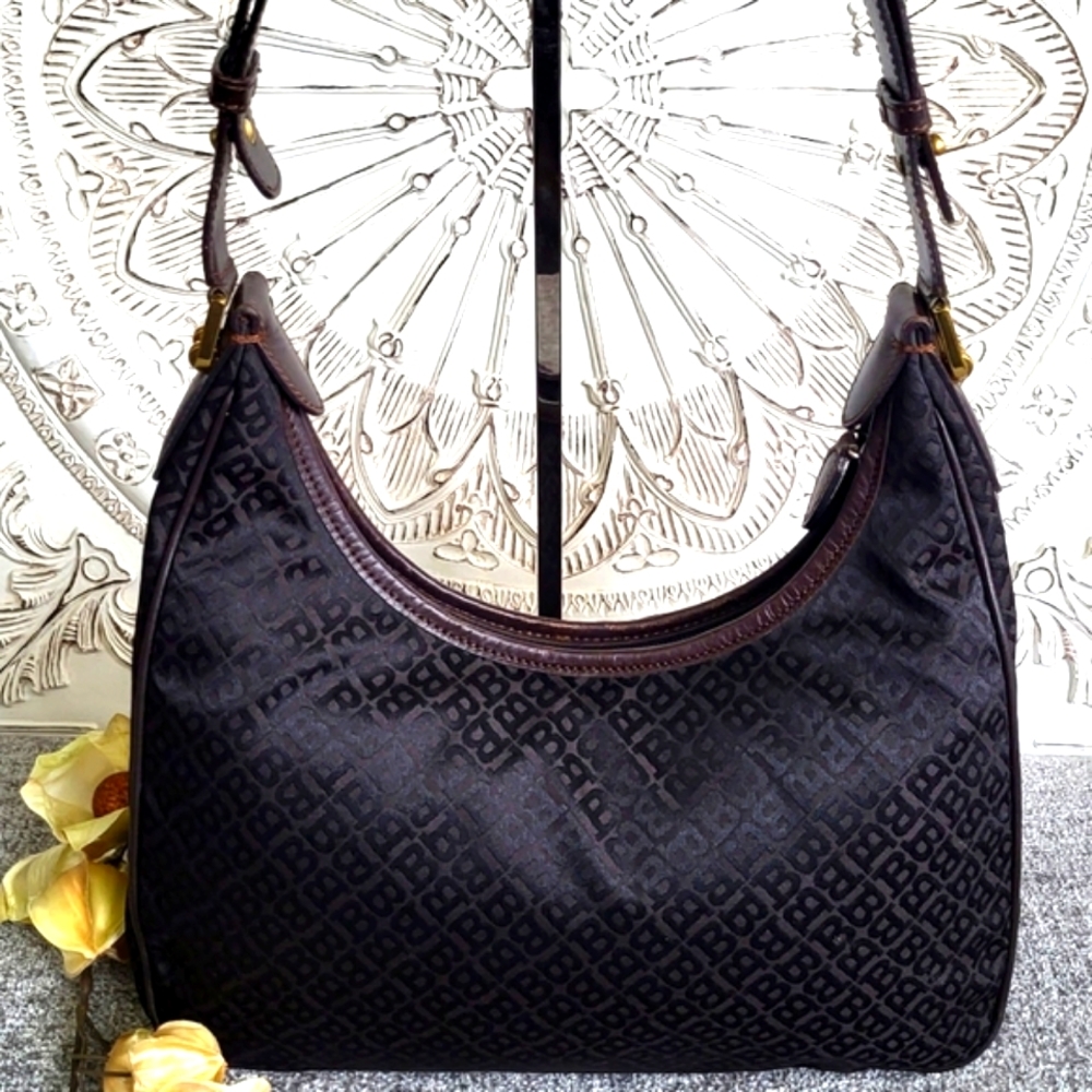 Vintage Bally Monogram Shoulder Bag Signature B's Black/brown, Goldtone B's